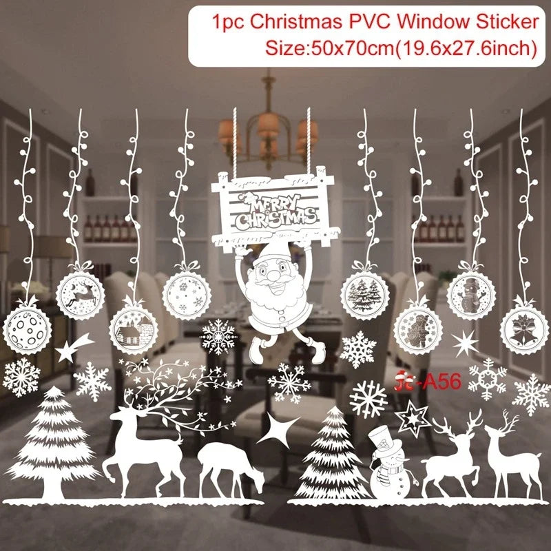 Christmas Wall &amp; Window Stickers – Holiday Décor Ornaments for Home &amp; New Year