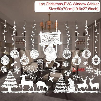Christmas Wall &amp; Window Stickers – Holiday Décor Ornaments for Home &amp; New Year