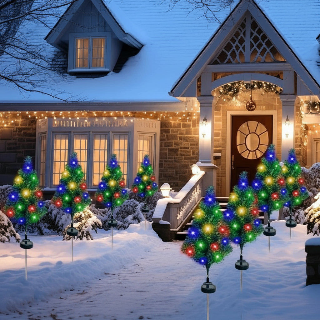 Outdoor Solar Christmas Tree Lights – Waterproof LED Garden Lamps for Lawn, Patio &amp; Holiday Décor