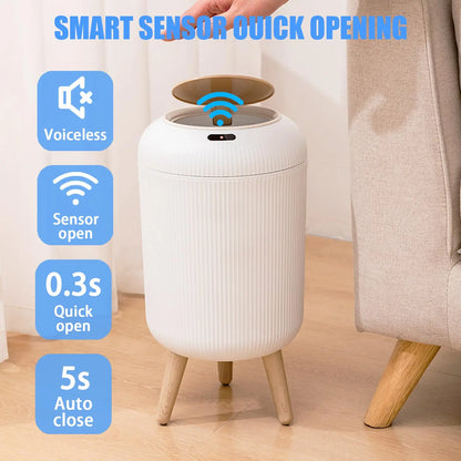 Automatic Motion Sensor Trash Can – Small Smart Bin with Lid for Home &amp; Office