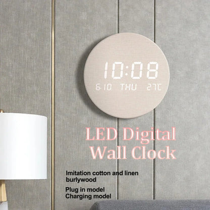 LED Digital Wall Clock – Silent Multi-Function Display with Time, Date &amp; Temperature
