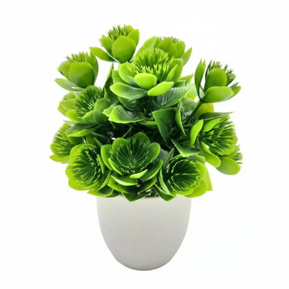 Artificial Potted Plant – Faux Greenery in Plastic Pot for Home, Desk &amp; Bedroom Décor 1pc