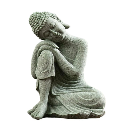Stone Buddha Statue – Creative Tabletop Ornament for Meditation, Home Décor &amp; Housewarming Gift