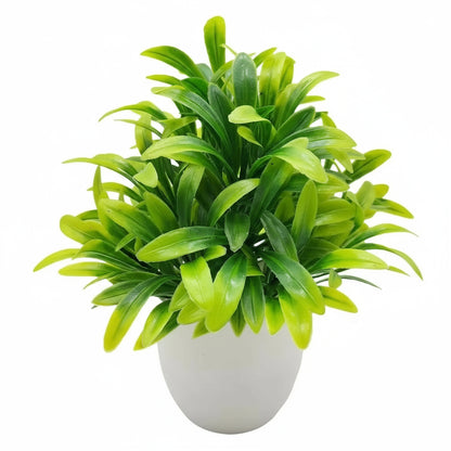 Artificial Potted Plant – Faux Greenery in Plastic Pot for Home, Desk &amp; Bedroom Décor 1pc