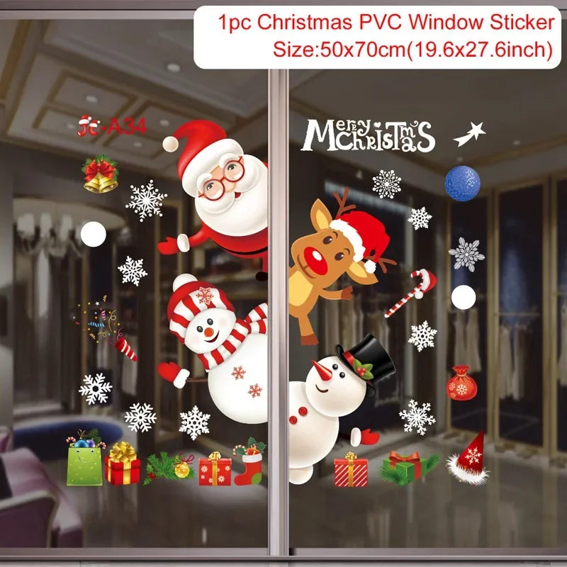 Christmas Wall &amp; Window Stickers – Holiday Décor Ornaments for Home &amp; New Year