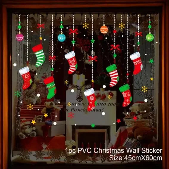 Christmas Wall &amp; Window Stickers – Holiday Décor Ornaments for Home &amp; New Year