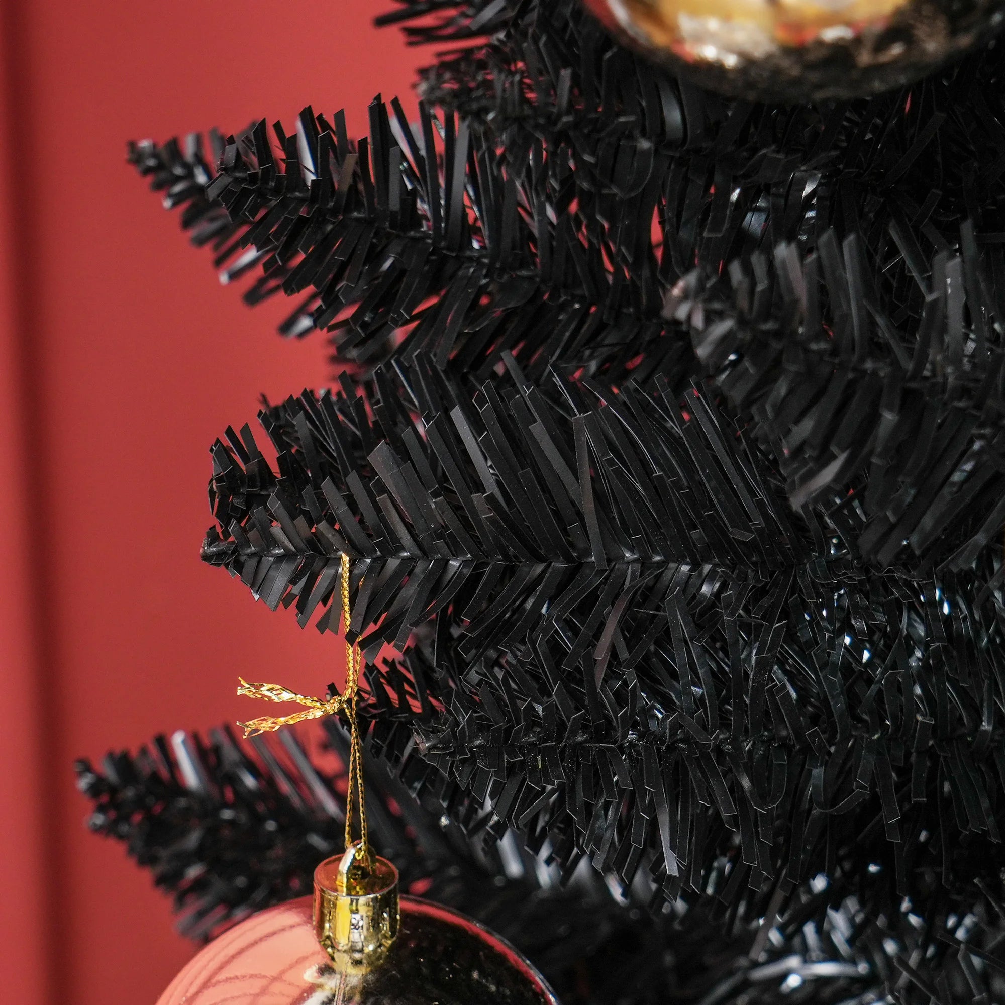 8 ft Black Artificial Christmas Tree – Realistic Full Branches, Elegant Indoor Holiday Decoration