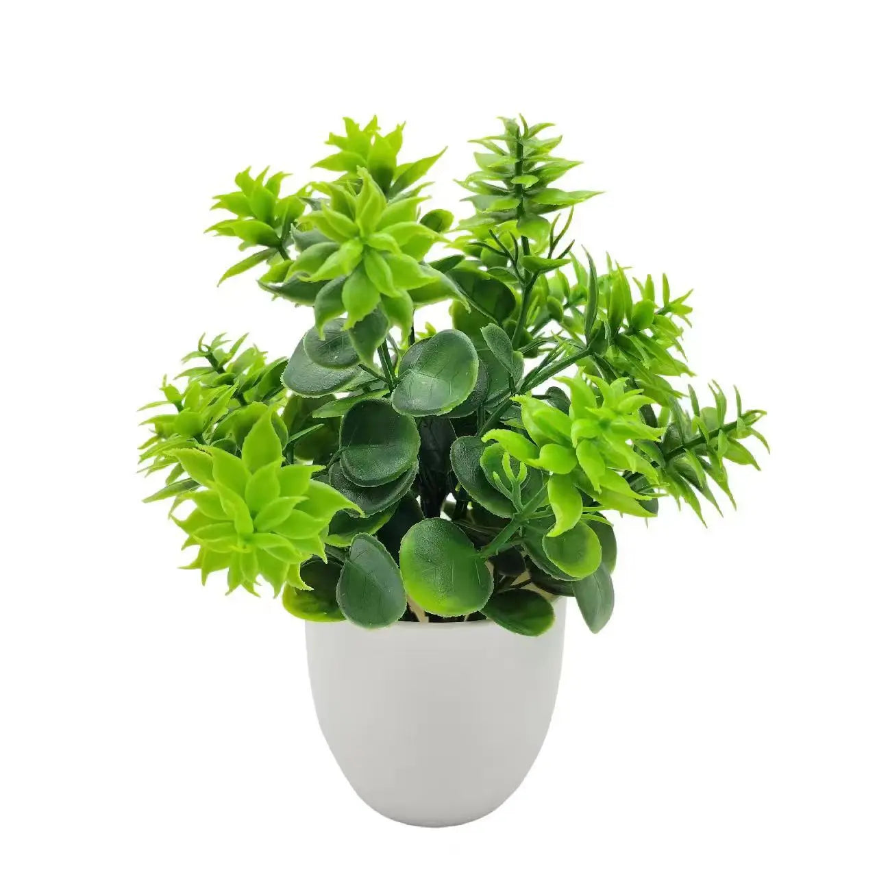 Artificial Potted Plant – Faux Greenery in Plastic Pot for Home, Desk &amp; Bedroom Décor 1pc