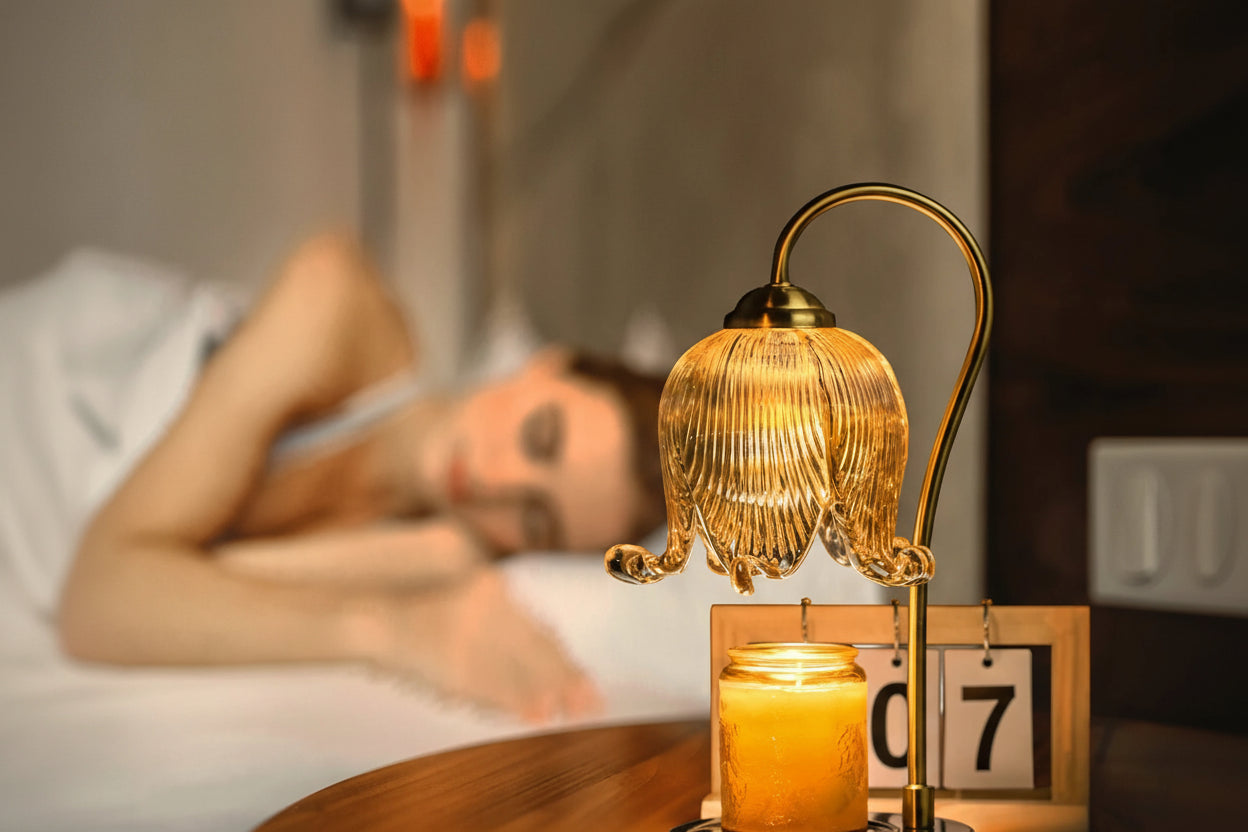 Tulip Flower Flameless Candle Lamp – French Retro Bedside Table Lamp for Bedroom Ambiance &amp; Warm Glow