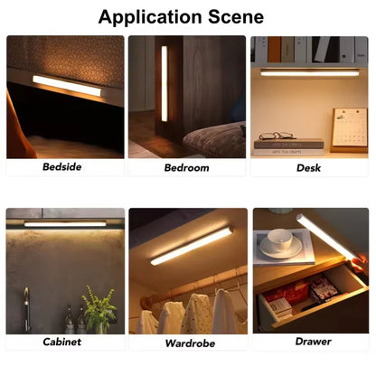 USB Rechargeable Motion Sensor LED Bar Light – Portable Cabinet, Closet &amp; Bedside Lamp