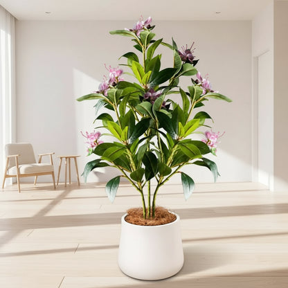 Large Artificial Ficus &amp; Fiddle Leaf Tree – 80/120cm Faux Banyan Plant for Home &amp; Garden Décor