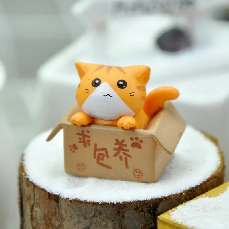 Kawaii Mini Cat Ornament – Cute Kitten Figurine for Garden, Nursery, Kids’ Room &amp; Home Décor