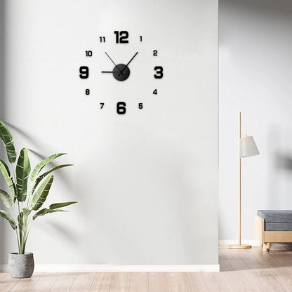 Creative Frameless DIY Wall Clock – Silent Modern Decal for Living Room &amp; Office