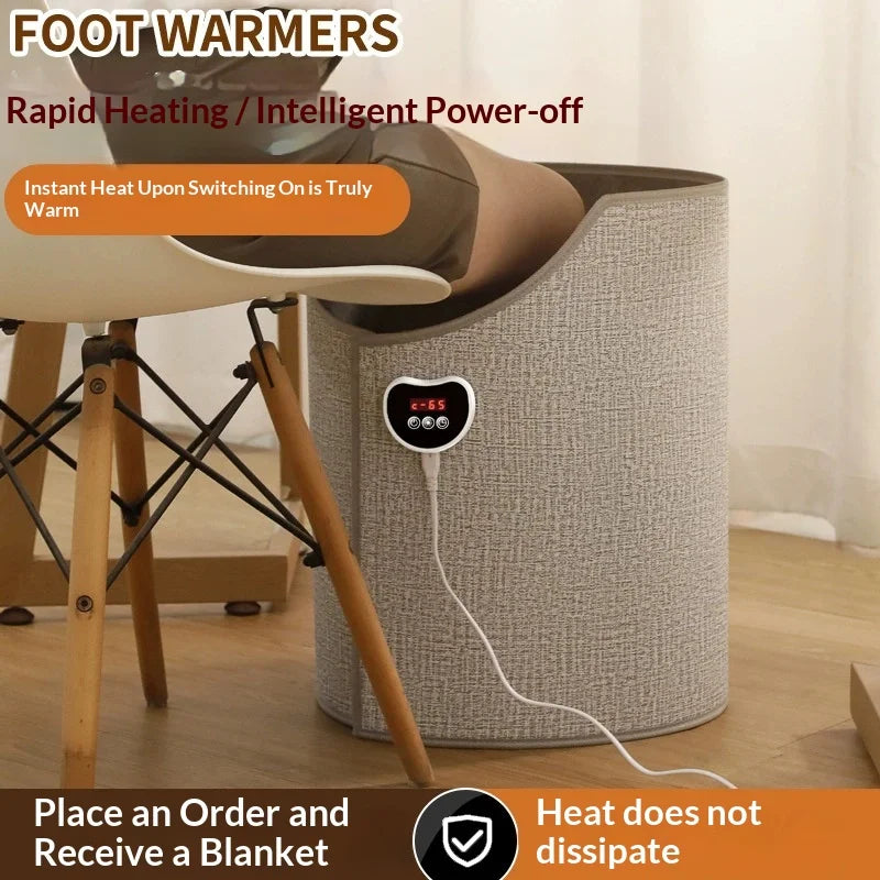 Silent Foldable Electric Leg &amp; Foot Warmer (US Plug) – Under Desk Heater with Thermostat, Timer &amp; Auto Shut-Off for Home &amp; Office