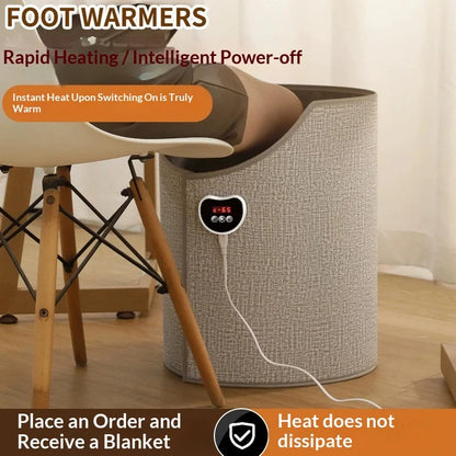 Silent Foldable Electric Leg &amp; Foot Warmer (US Plug) – Under Desk Heater with Thermostat, Timer &amp; Auto Shut-Off for Home &amp; Office