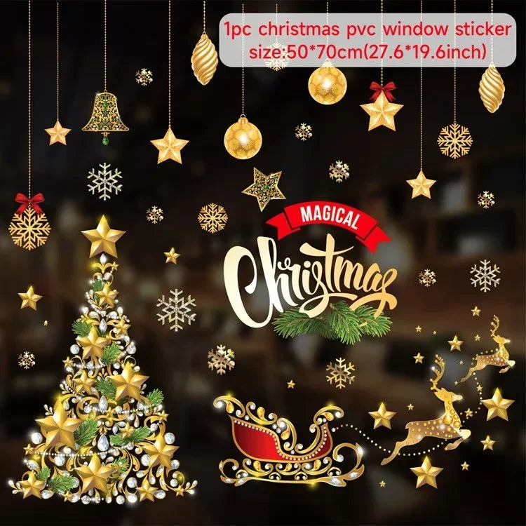 Christmas Wall &amp; Window Stickers – Holiday Décor Ornaments for Home &amp; New Year