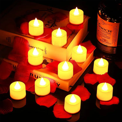 LED Flameless Tea Light Candles – Battery-Powered Decorative Set