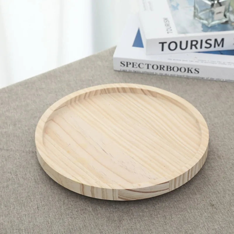 Wooden Sofa Armrest Tray – Foldable Circular Clip-On Side Table