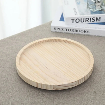 Wooden Sofa Armrest Tray – Foldable Circular Clip-On Side Table