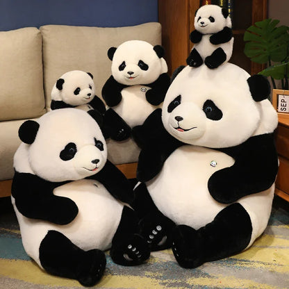 Kawaii Plush Panda Pillow – Soft Stuffed Animal Toy in 10in, 14in &amp; 20in Sizes