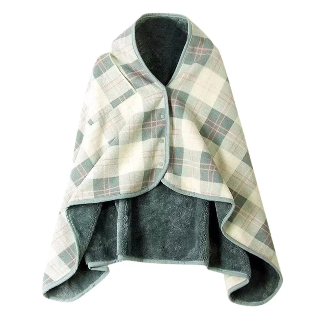 Wearable Flannel Blanket Shawl – Cozy Lazy Wrap for Home, Office &amp; Casual Comfort