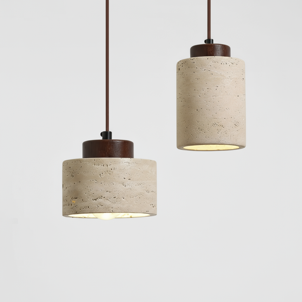 Japanese Wabi-Sabi Stone Pendant Lamp