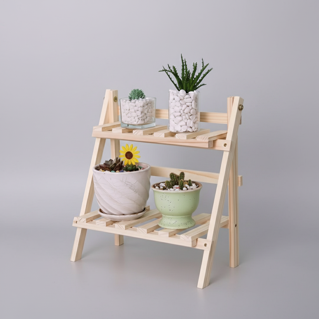 Double-Layer Wooden Desktop Organizer – Storage Shelf for Home Office &amp; Winter Essentials