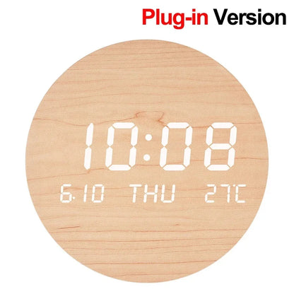 LED Digital Wall Clock – Silent Multi-Function Display with Time, Date &amp; Temperature