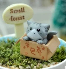 Kawaii Mini Cat Ornament – Cute Kitten Figurine for Garden, Nursery, Kids’ Room &amp; Home Décor