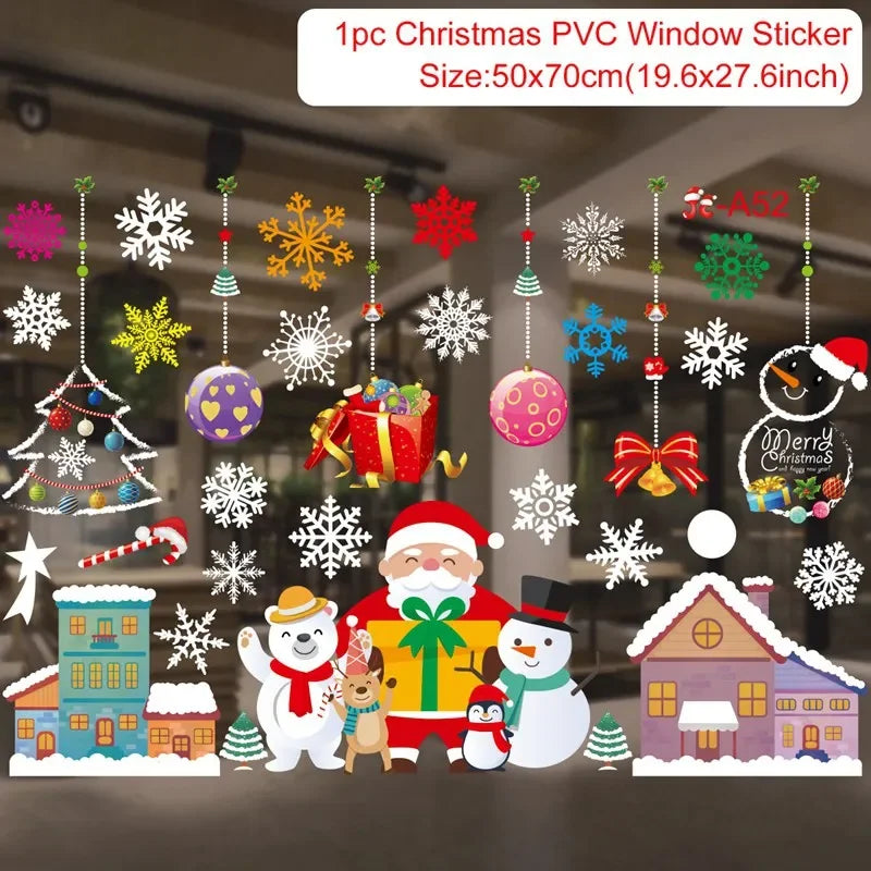 Christmas Wall &amp; Window Stickers – Holiday Décor Ornaments for Home &amp; New Year