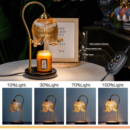 Tulip Flower Flameless Candle Lamp – French Retro Bedside Table Lamp for Bedroom Ambiance &amp; Warm Glow