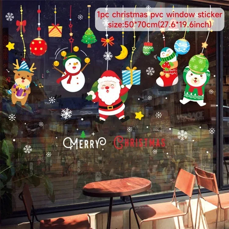 Christmas Wall &amp; Window Stickers – Holiday Décor Ornaments for Home &amp; New Year