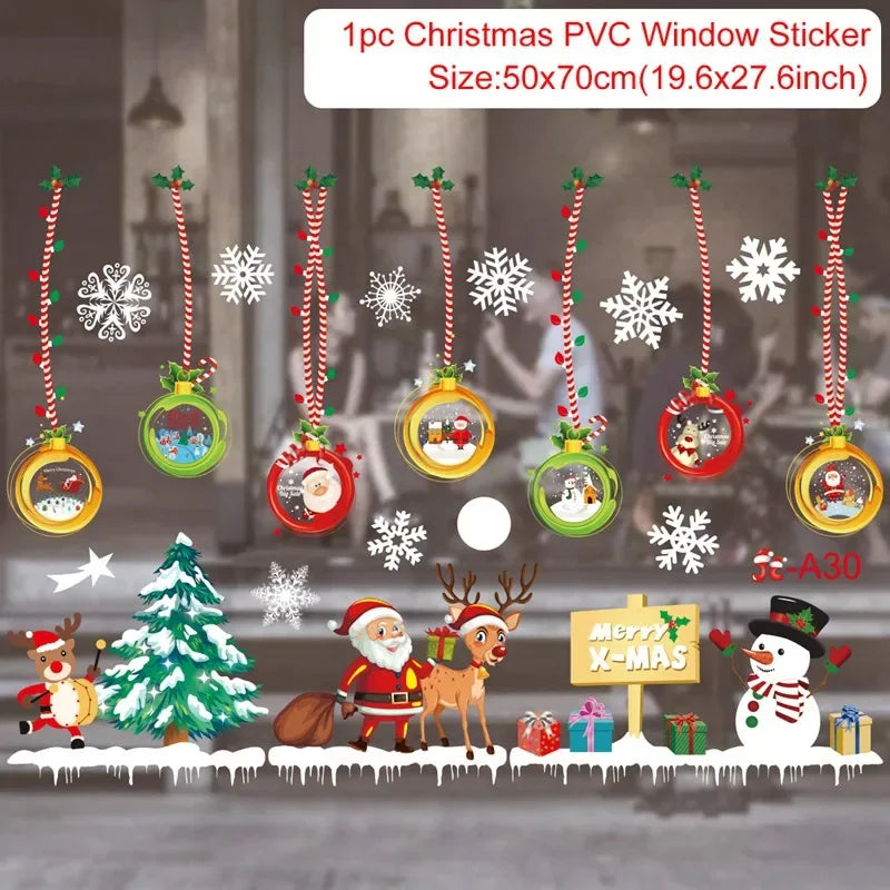 Christmas Wall &amp; Window Stickers – Holiday Décor Ornaments for Home &amp; New Year