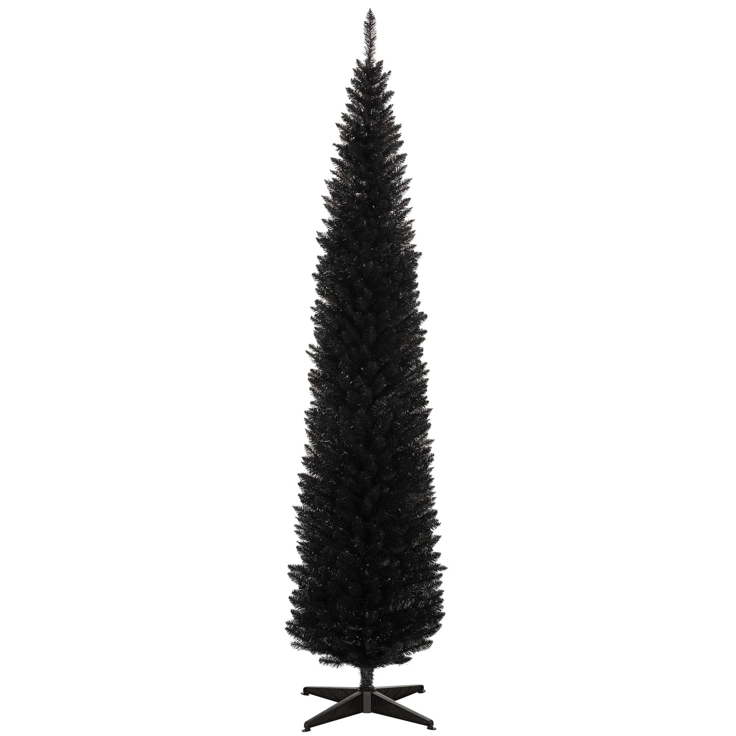 8 ft Black Artificial Christmas Tree – Realistic Full Branches, Elegant Indoor Holiday Decoration
