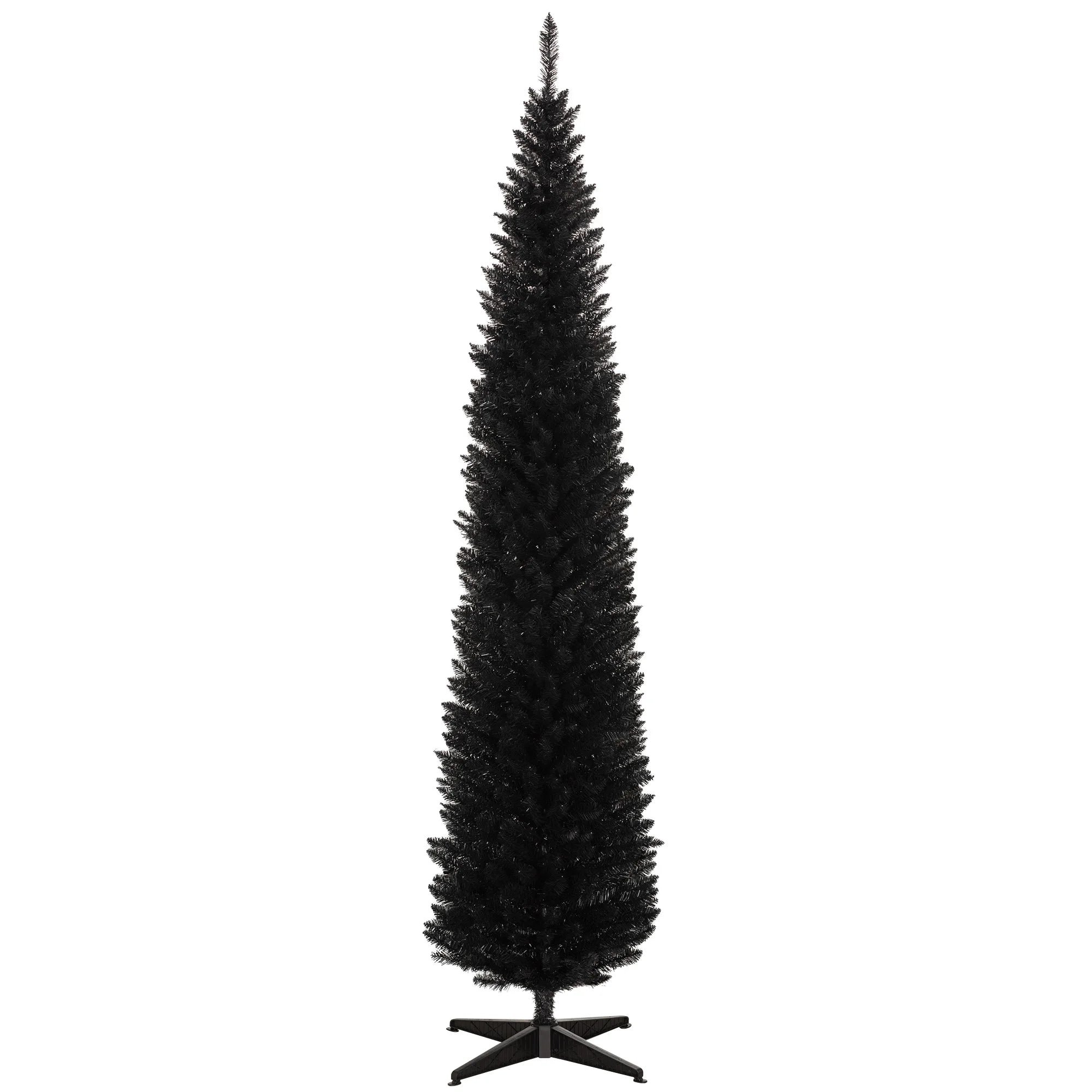 8 ft Black Artificial Christmas Tree – Realistic Full Branches, Elegant Indoor Holiday Decoration