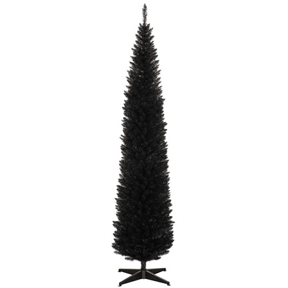 8 ft Black Artificial Christmas Tree – Realistic Full Branches, Elegant Indoor Holiday Decoration