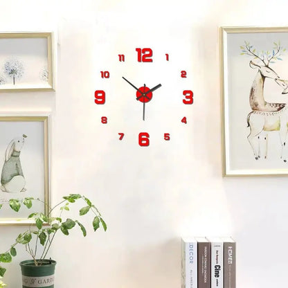 Creative Frameless DIY Wall Clock – Silent Modern Decal for Living Room &amp; Office