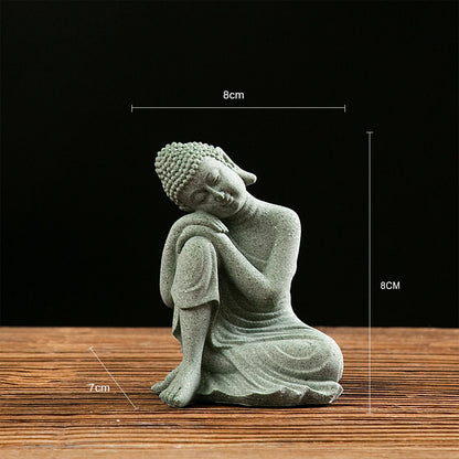 Stone Buddha Statue – Creative Tabletop Ornament for Meditation, Home Décor &amp; Housewarming Gift