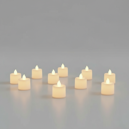 LED Flameless Tea Light Candles – Battery-Powered Decorative Set