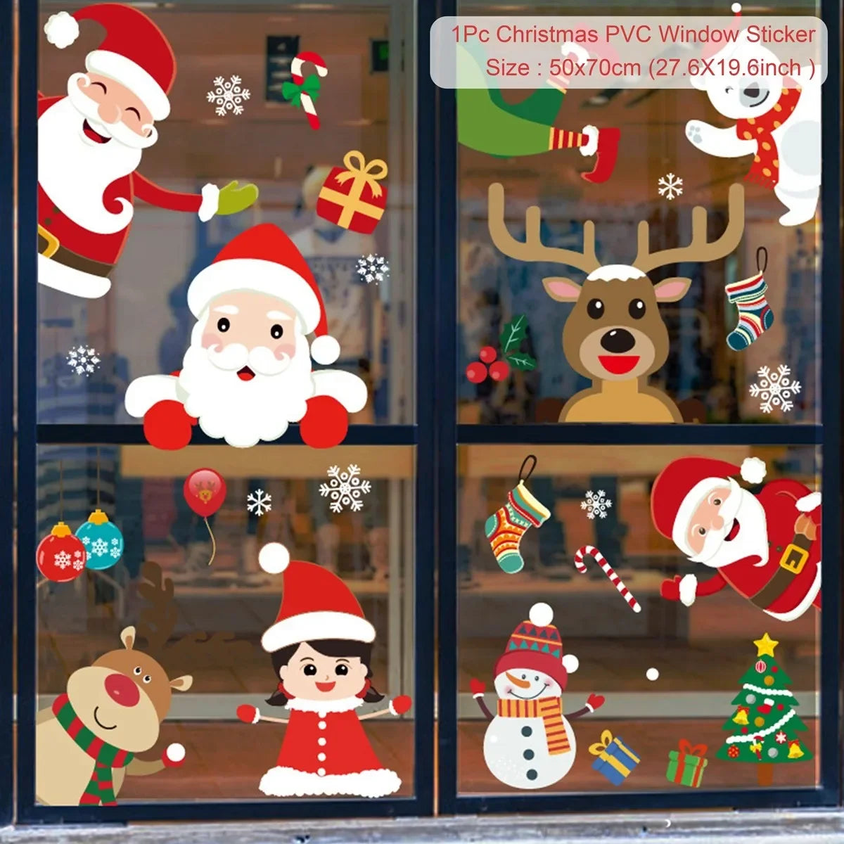 Christmas Wall &amp; Window Stickers – Holiday Décor Ornaments for Home &amp; New Year