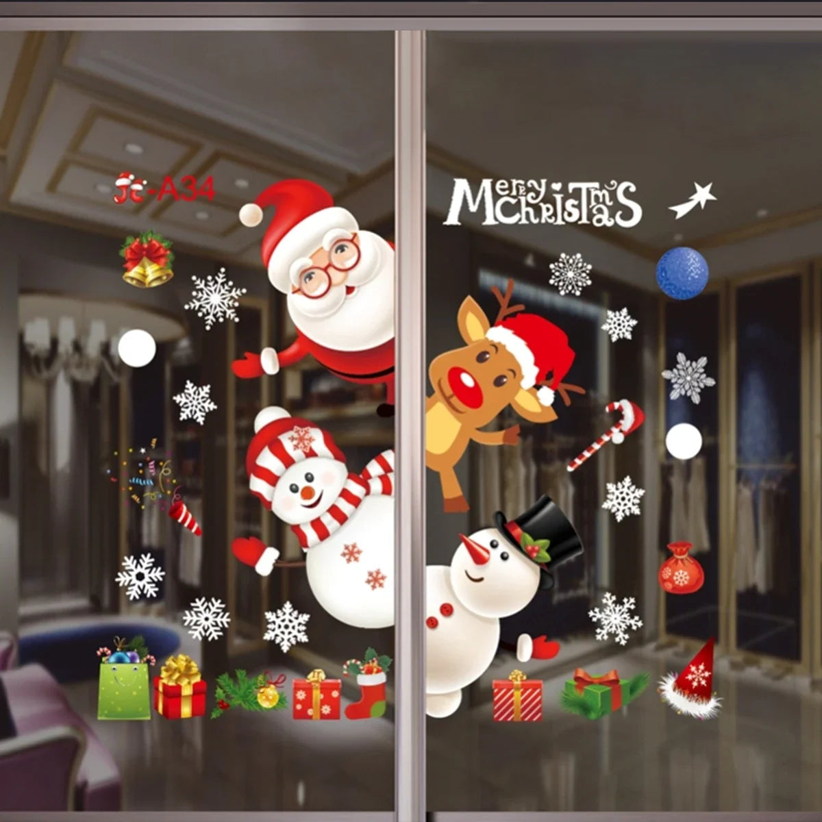 Christmas Wall &amp; Window Stickers – Holiday Décor Ornaments for Home &amp; New Year