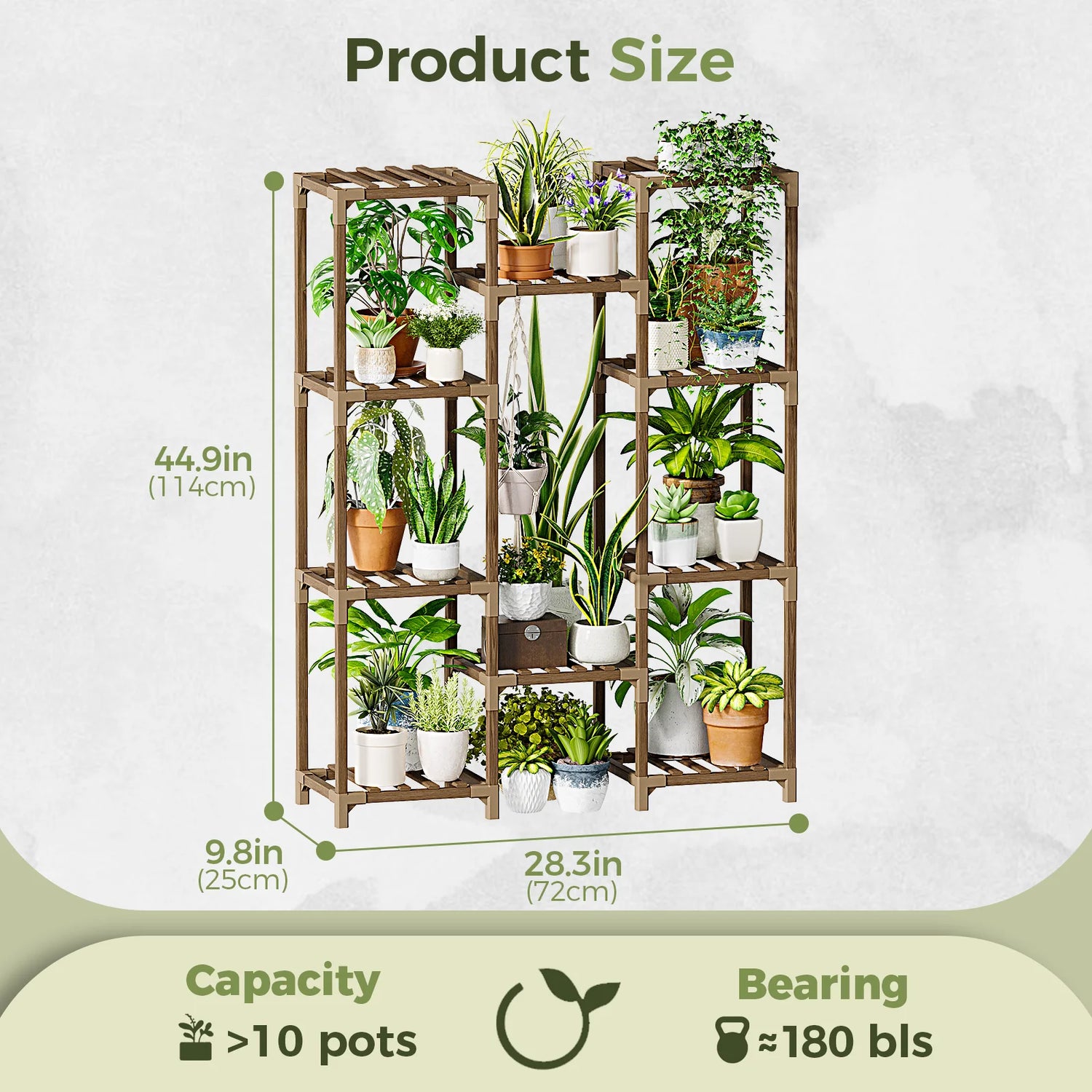Tall Wooden Plant Stand – Multi-Tier Flower Shelf for Indoor &amp; Outdoor Décor