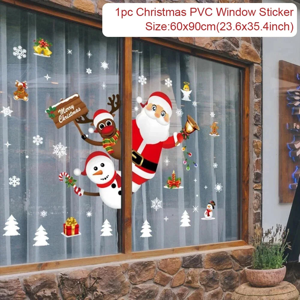 Christmas Wall &amp; Window Stickers – Holiday Décor Ornaments for Home &amp; New Year