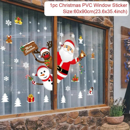 Christmas Wall &amp; Window Stickers – Holiday Décor Ornaments for Home &amp; New Year