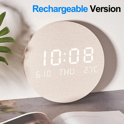 LED Digital Wall Clock – Silent Multi-Function Display with Time, Date &amp; Temperature