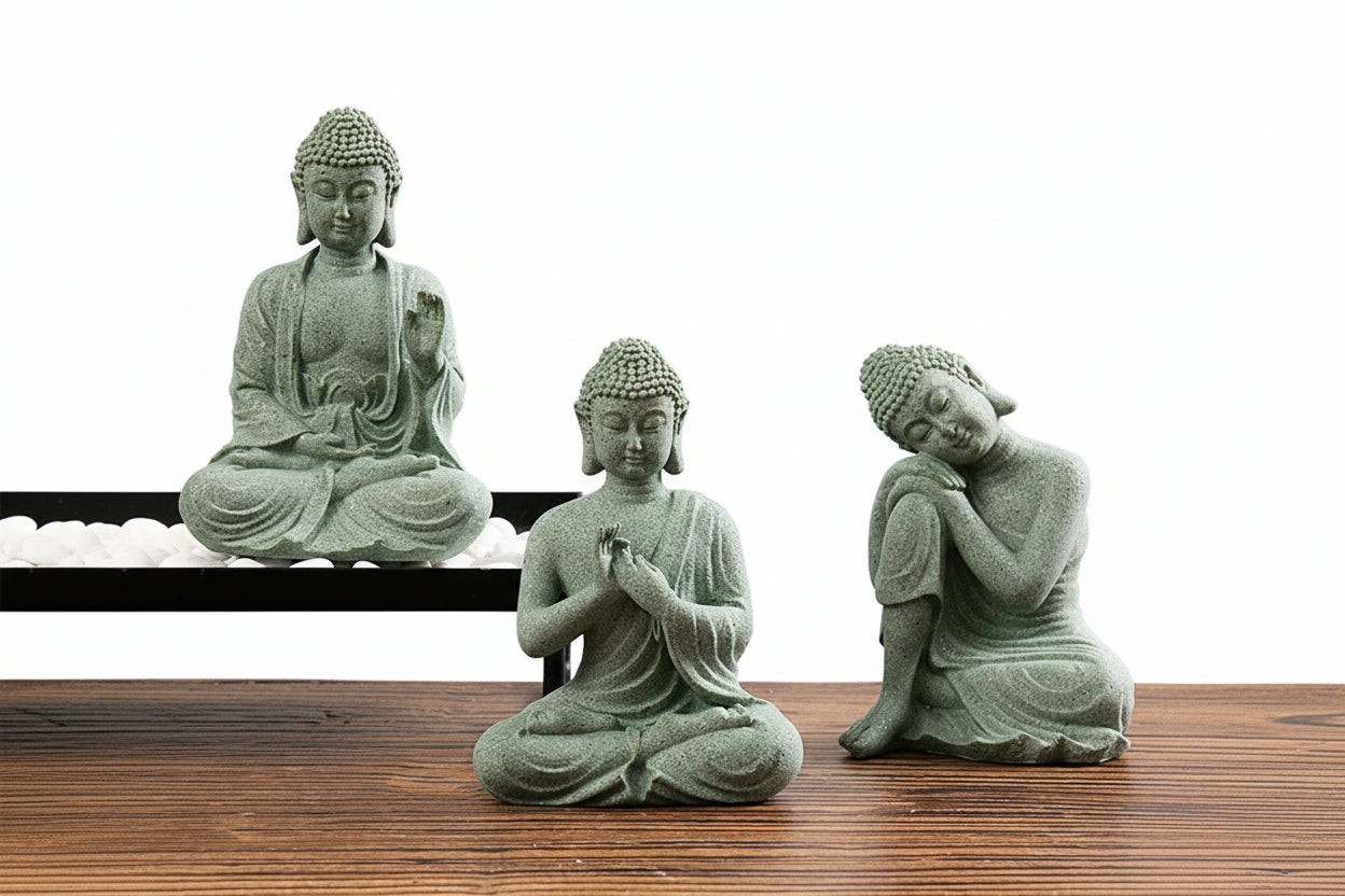 Stone Buddha Statue – Creative Tabletop Ornament for Meditation, Home Décor &amp; Housewarming Gift