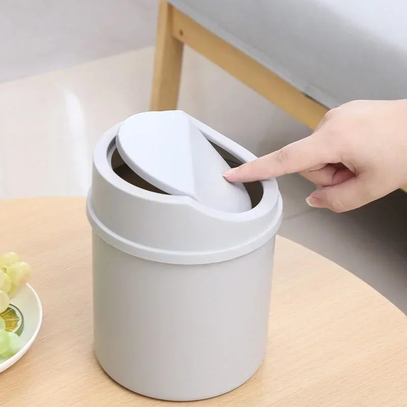 Mini Desktop Trash Bin – Small Covered Waste Can for Bedroom &amp; Workspace