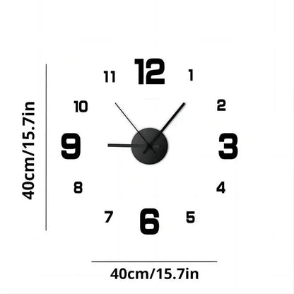 Creative Frameless DIY Wall Clock – Silent Modern Decal for Living Room &amp; Office