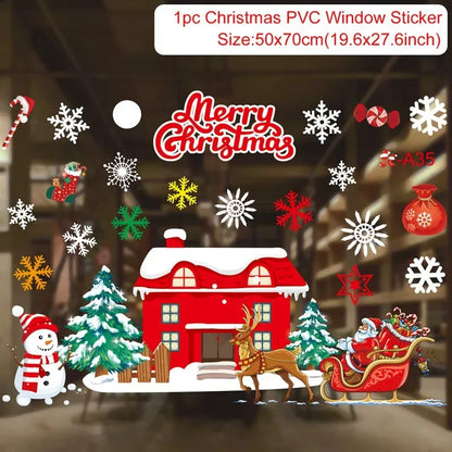 Christmas Wall &amp; Window Stickers – Holiday Décor Ornaments for Home &amp; New Year