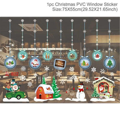 Christmas Wall &amp; Window Stickers – Holiday Décor Ornaments for Home &amp; New Year
